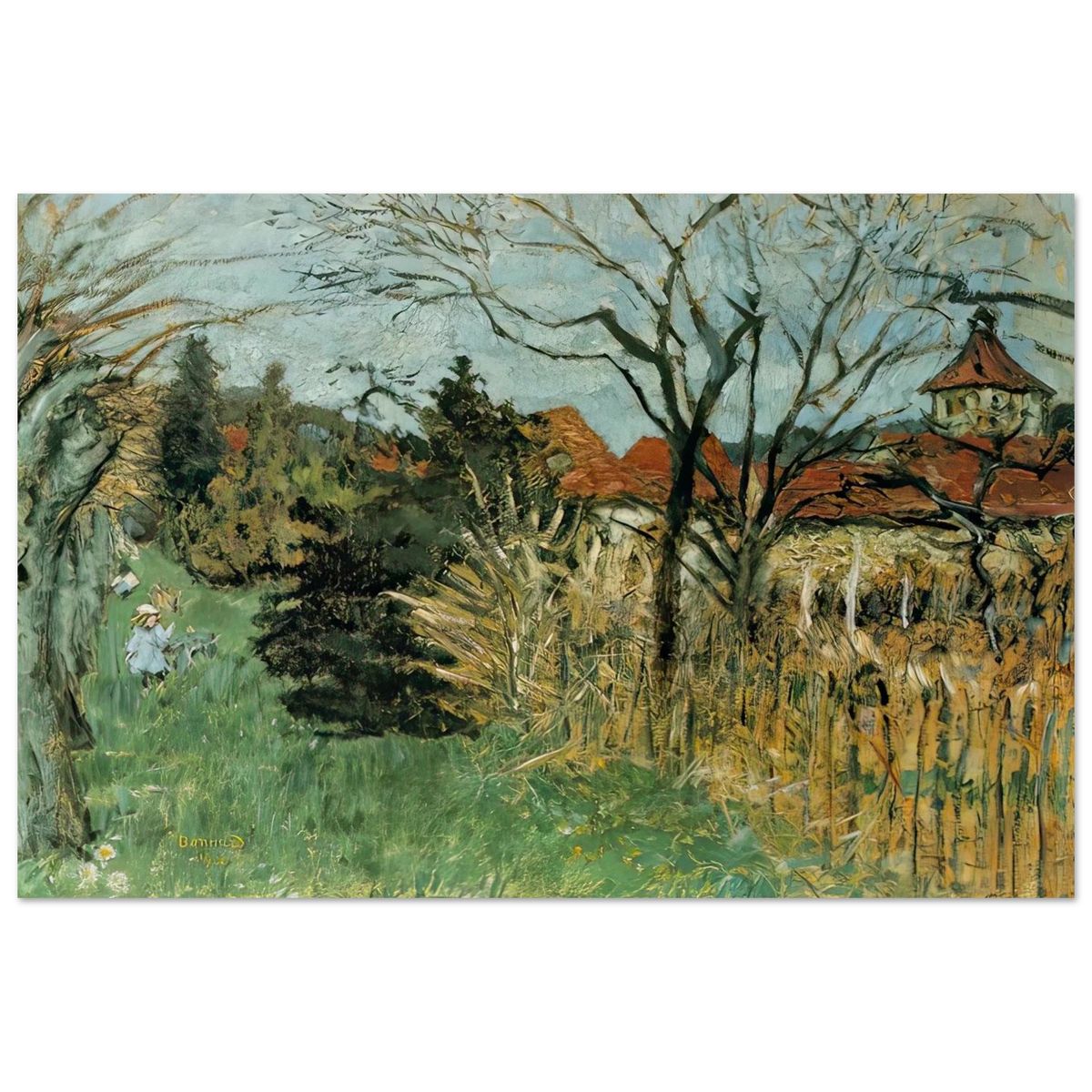 Girl with a Dog in the Park at Grand Lemps (also known as Dauphine) Poster | Pierre Bonnard Poster | Pierre Bonnard Shop
