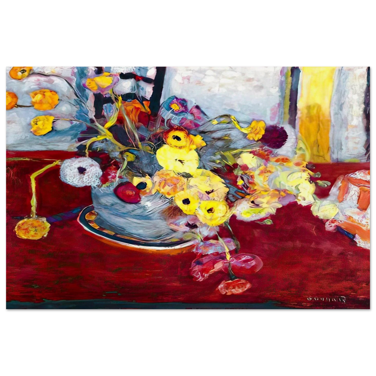 Flowers on a Red Carpet Poster | Pierre Bonnard Poster | Pierre Bonnard Shop