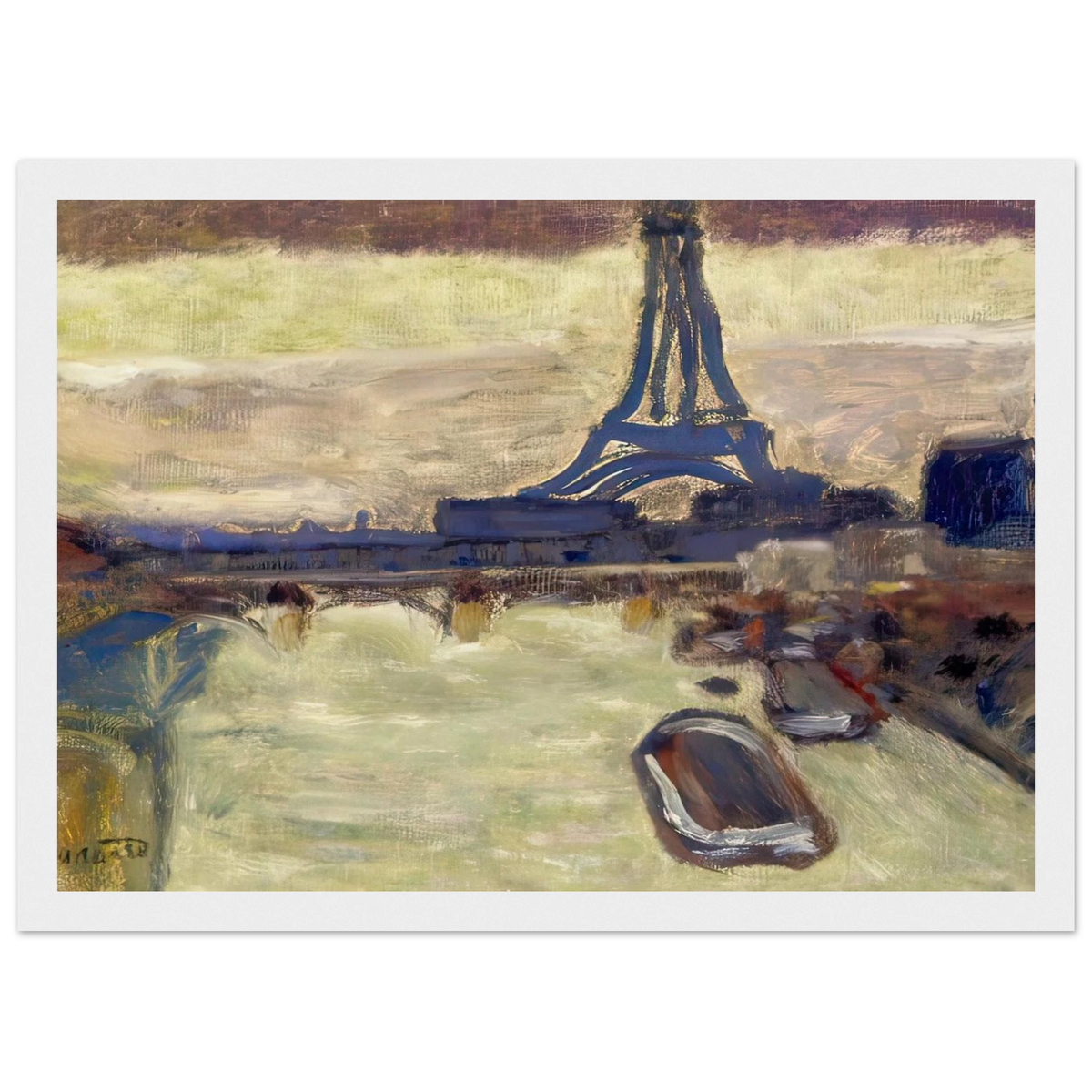 Eiffel Tower and The Seine Framed Poster | Pierre Bonnard Framed Prints Wall Art | Pierre Bonnard Shop