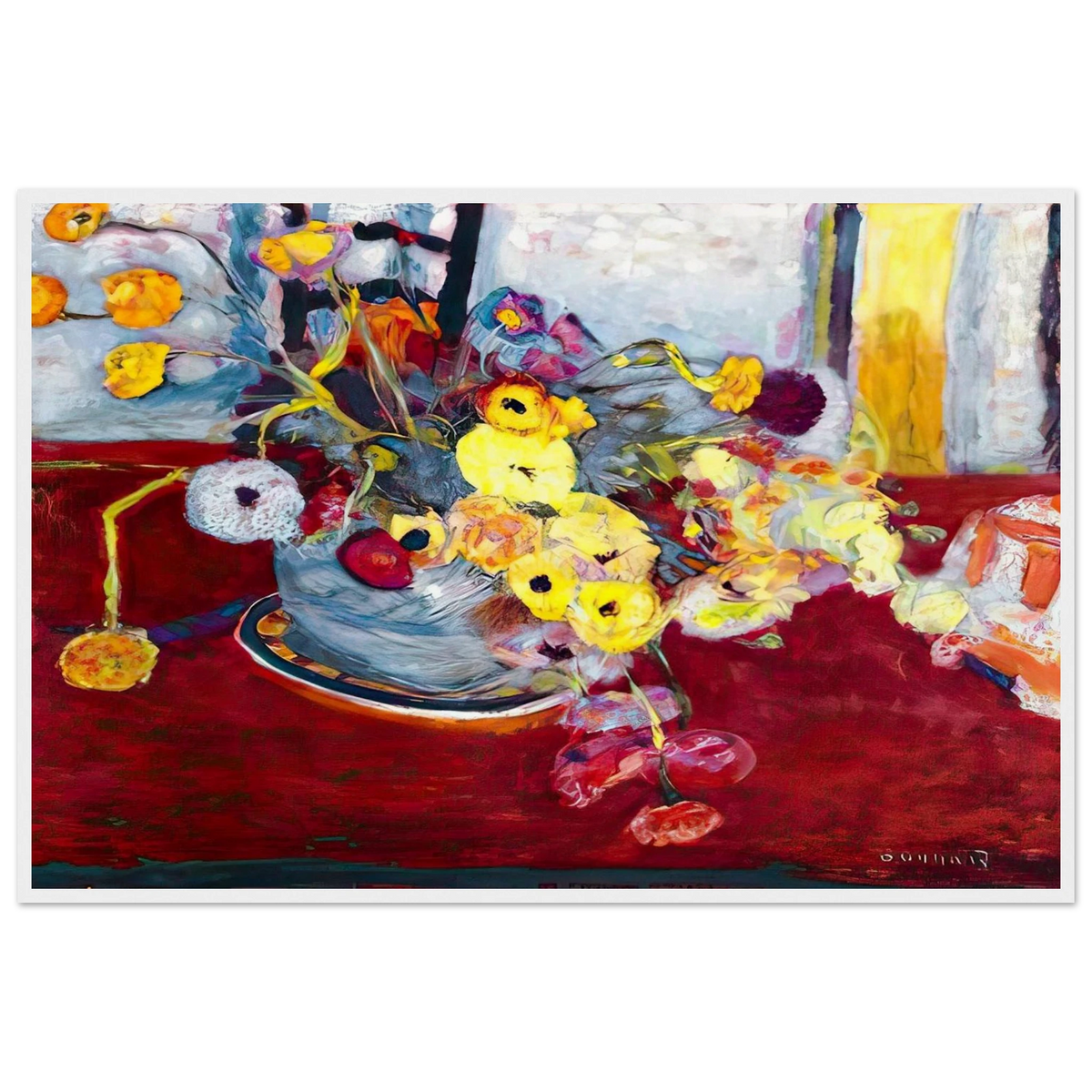 Flowers on a Red Carpet Framed Poster | Pierre Bonnard Framed Prints Wall Art | Pierre Bonnard Shop