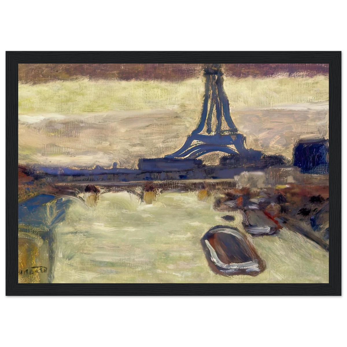 Eiffel Tower and The Seine Framed Poster | Pierre Bonnard Framed Prints Wall Art | Pierre Bonnard Shop