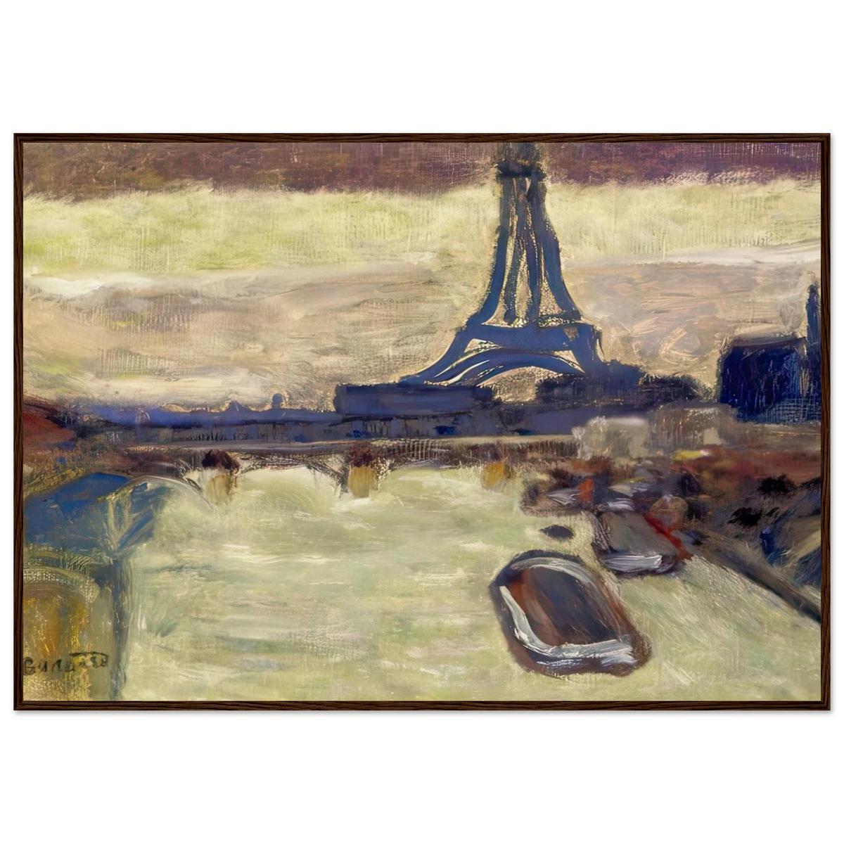 Eiffel Tower and The Seine Framed Poster | Pierre Bonnard Framed Prints Wall Art | Pierre Bonnard Shop