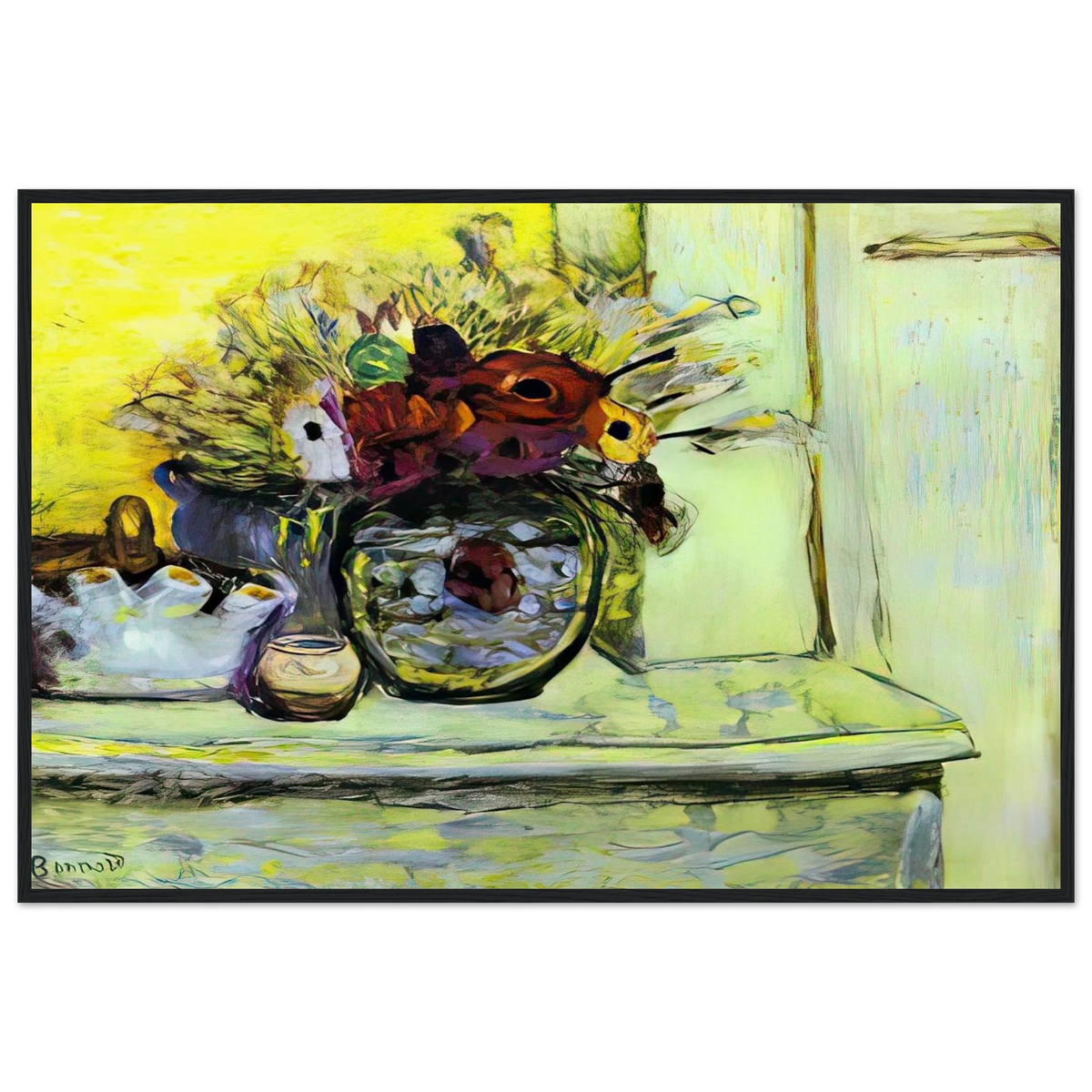 Vase with Anemonies and Empty Vase Framed Poster | Pierre Bonnard Framed Prints Wall Art | Pierre Bonnard Shop