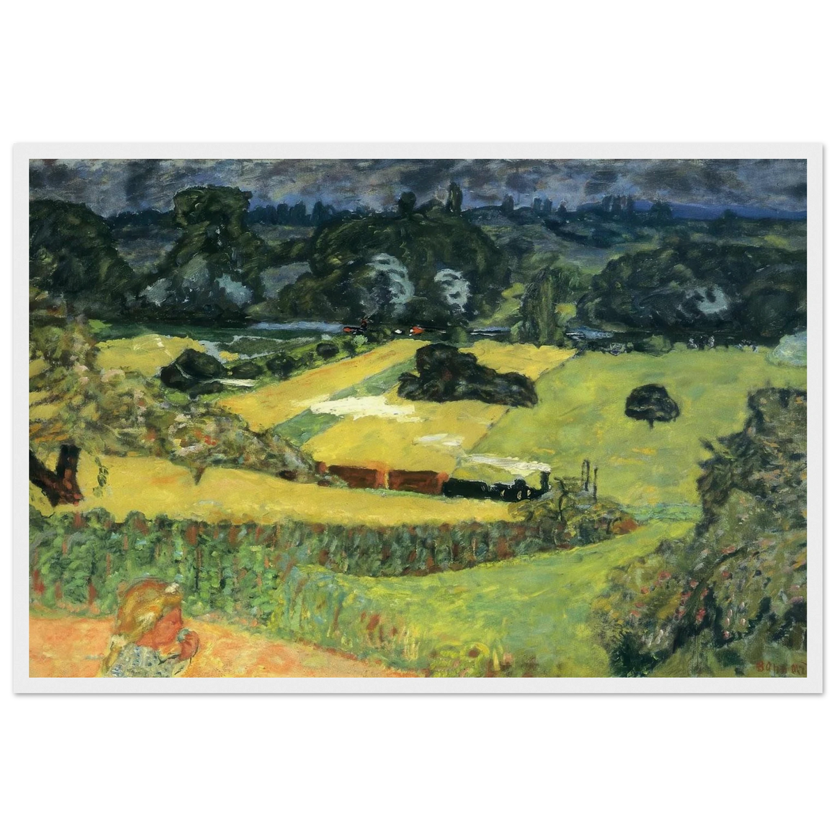 Landscape with freight train Framed Poster | Pierre Bonnard Framed Prints Wall Art | Pierre Bonnard Shop