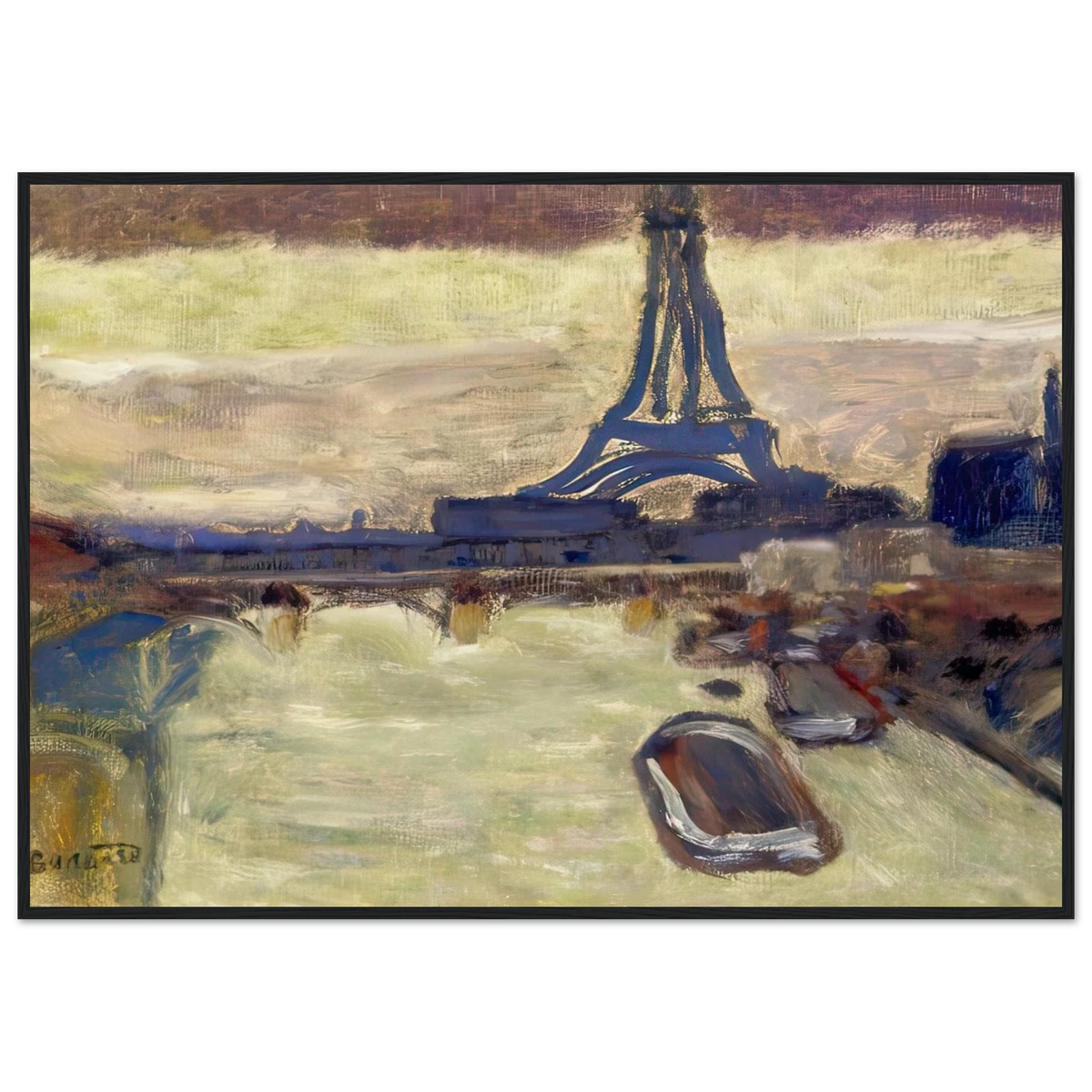 Eiffel Tower and The Seine Framed Poster | Pierre Bonnard Framed Prints Wall Art | Pierre Bonnard Shop