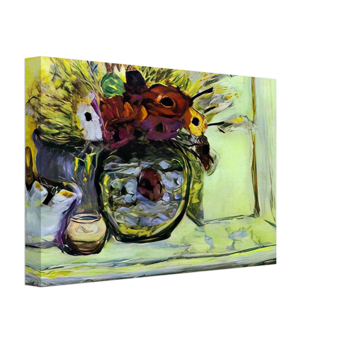 Vase with Anemonies and Empty Vase Canvas | Pierre Bonnard Canvas | Pierre Bonnard Shop