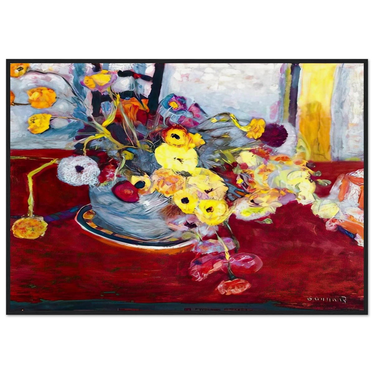 Flowers on a Red Carpet Framed Poster | Pierre Bonnard Framed Prints Wall Art | Pierre Bonnard Shop