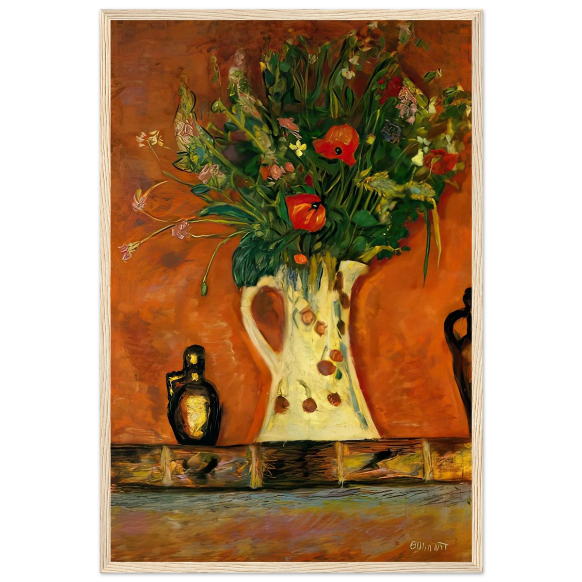 Flowers on a Mantlepiece Framed Poster | Pierre Bonnard Framed Prints Wall Art | Pierre Bonnard Shop