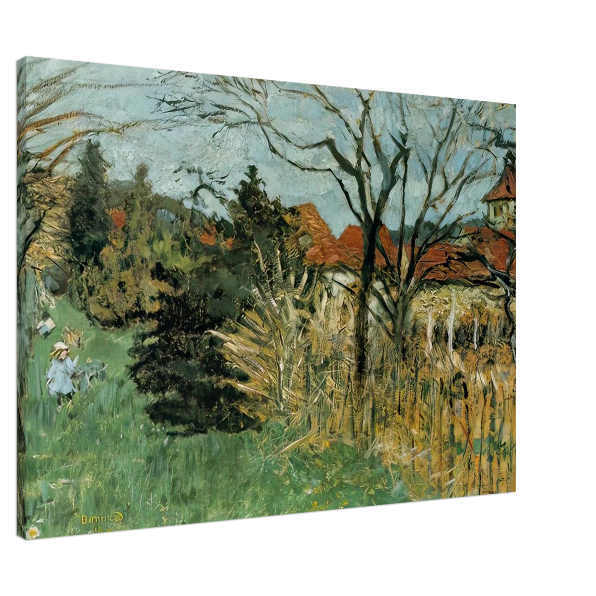 Girl with a Dog in the Park at Grand Lemps (also known as Dauphine) Canvas | Pierre Bonnard Canvas | Pierre Bonnard Shop