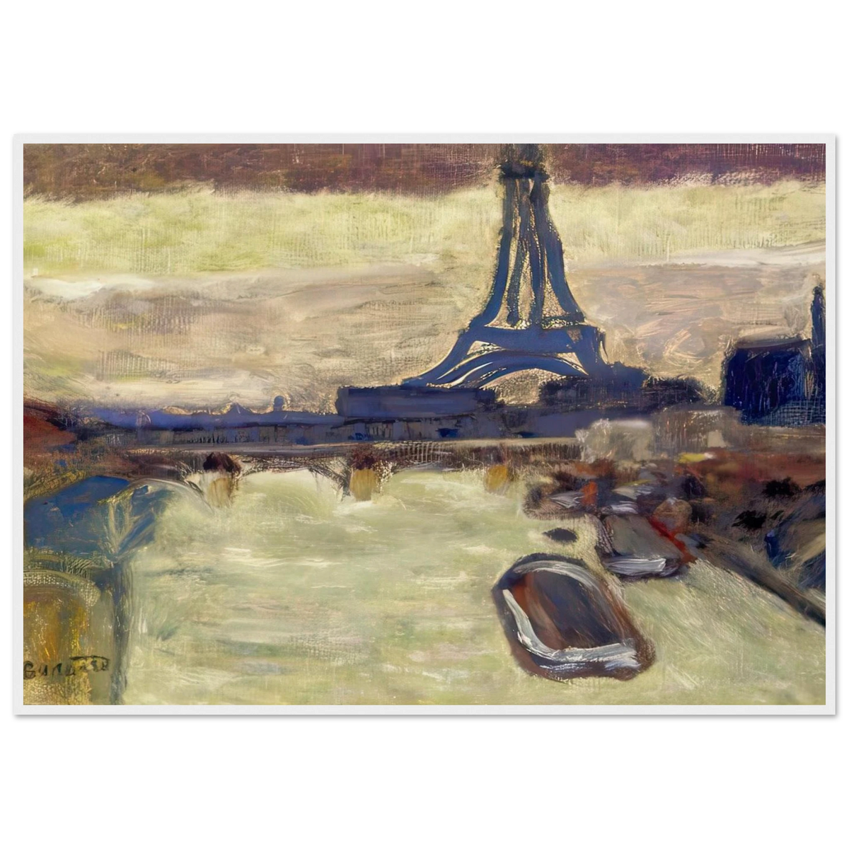 Eiffel Tower and The Seine Framed Poster | Pierre Bonnard Framed Prints Wall Art | Pierre Bonnard Shop