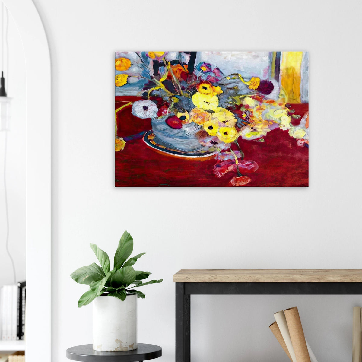 Flowers on a Red Carpet Canvas | Pierre Bonnard Canvas | Pierre Bonnard Shop