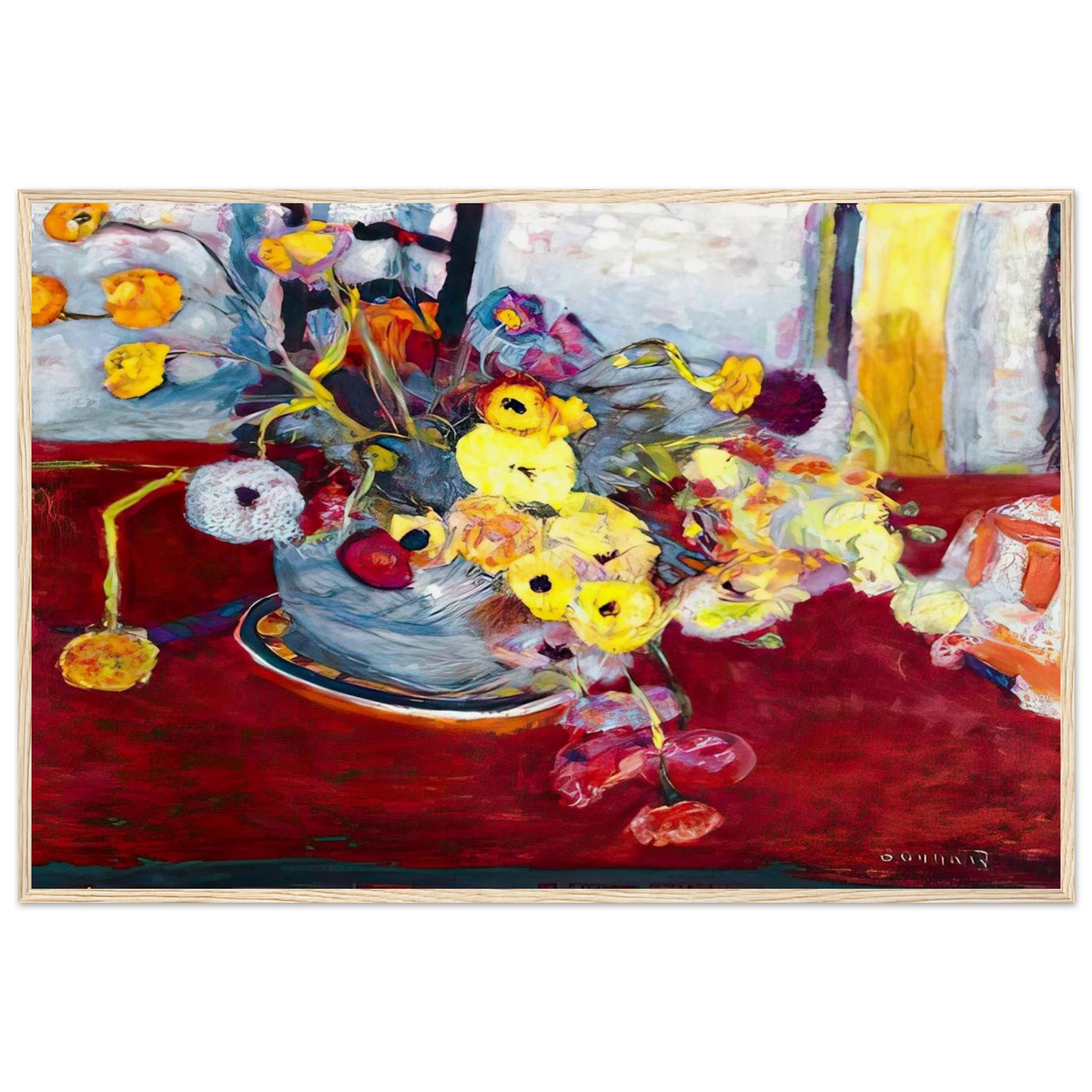Flowers on a Red Carpet Framed Poster | Pierre Bonnard Framed Prints Wall Art | Pierre Bonnard Shop