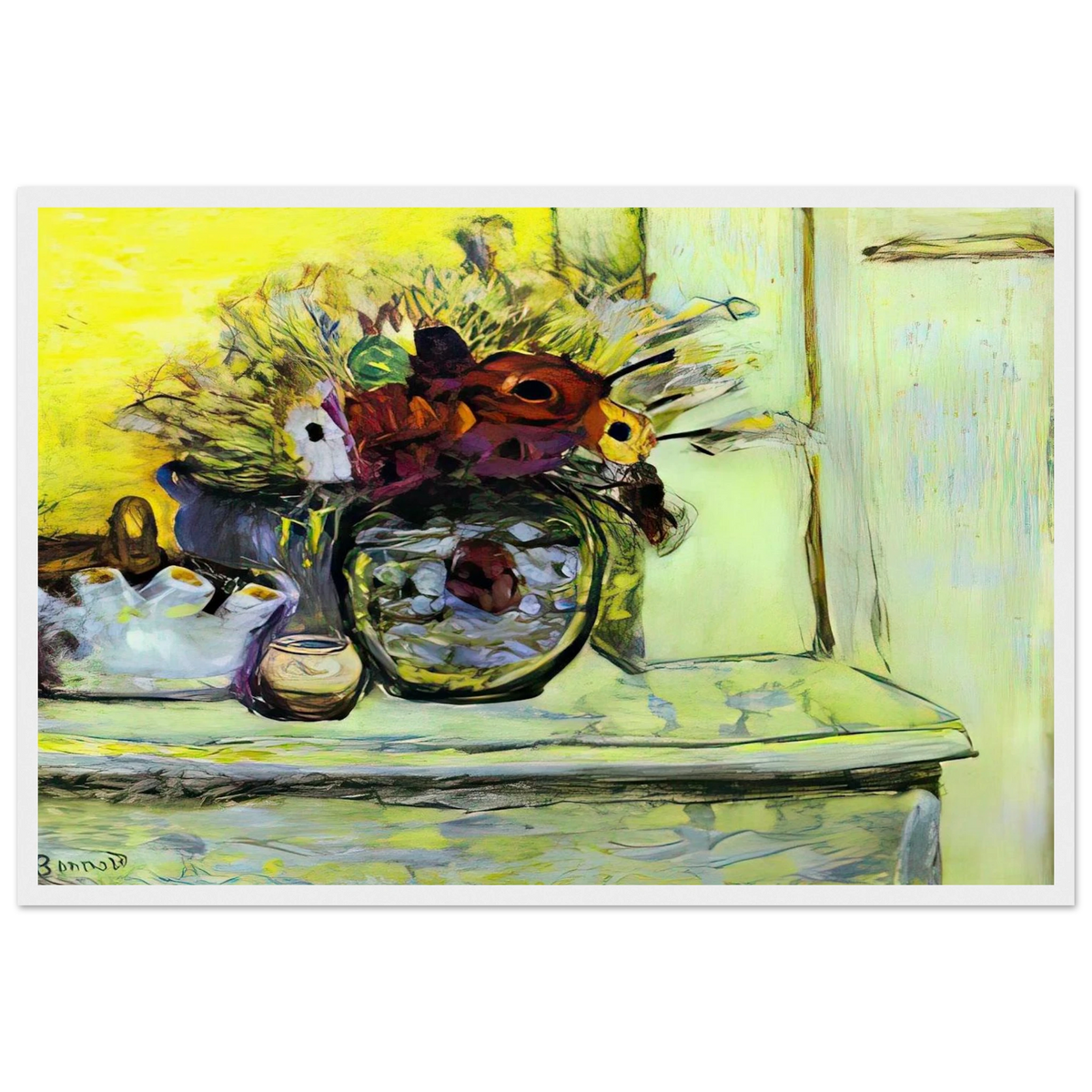 Vase with Anemonies and Empty Vase Framed Poster | Pierre Bonnard Framed Prints Wall Art | Pierre Bonnard Shop