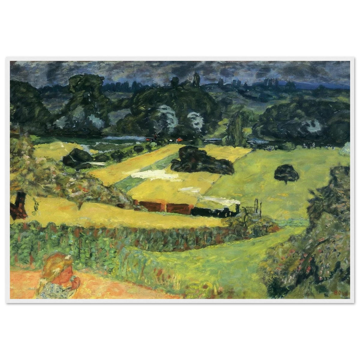 Landscape with freight train Framed Poster | Pierre Bonnard Framed Prints Wall Art | Pierre Bonnard Shop
