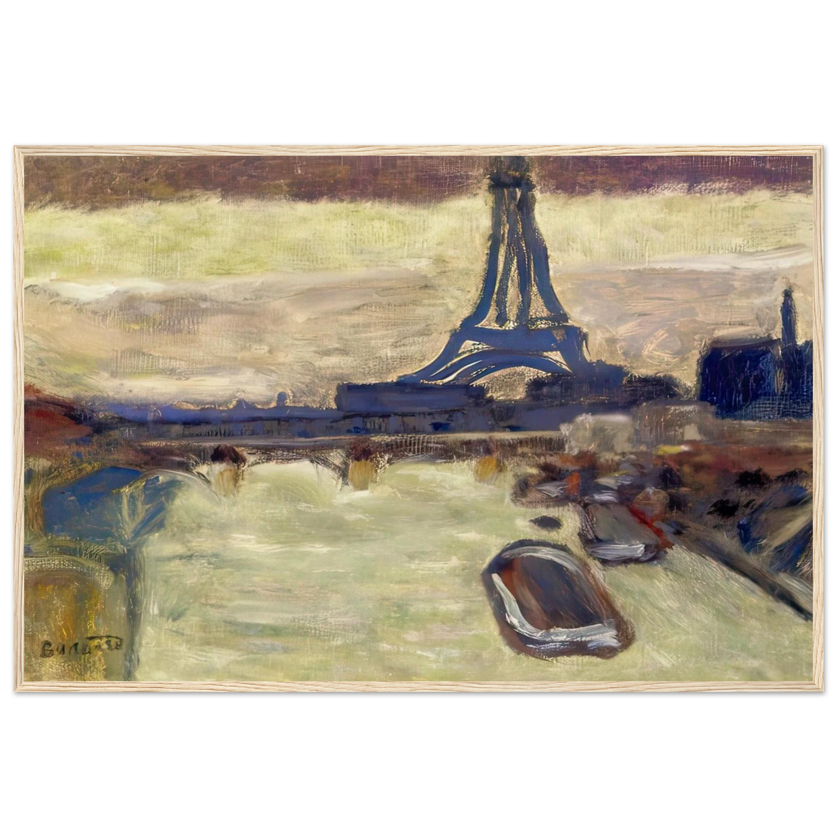 Eiffel Tower and The Seine Framed Poster | Pierre Bonnard Framed Prints Wall Art | Pierre Bonnard Shop