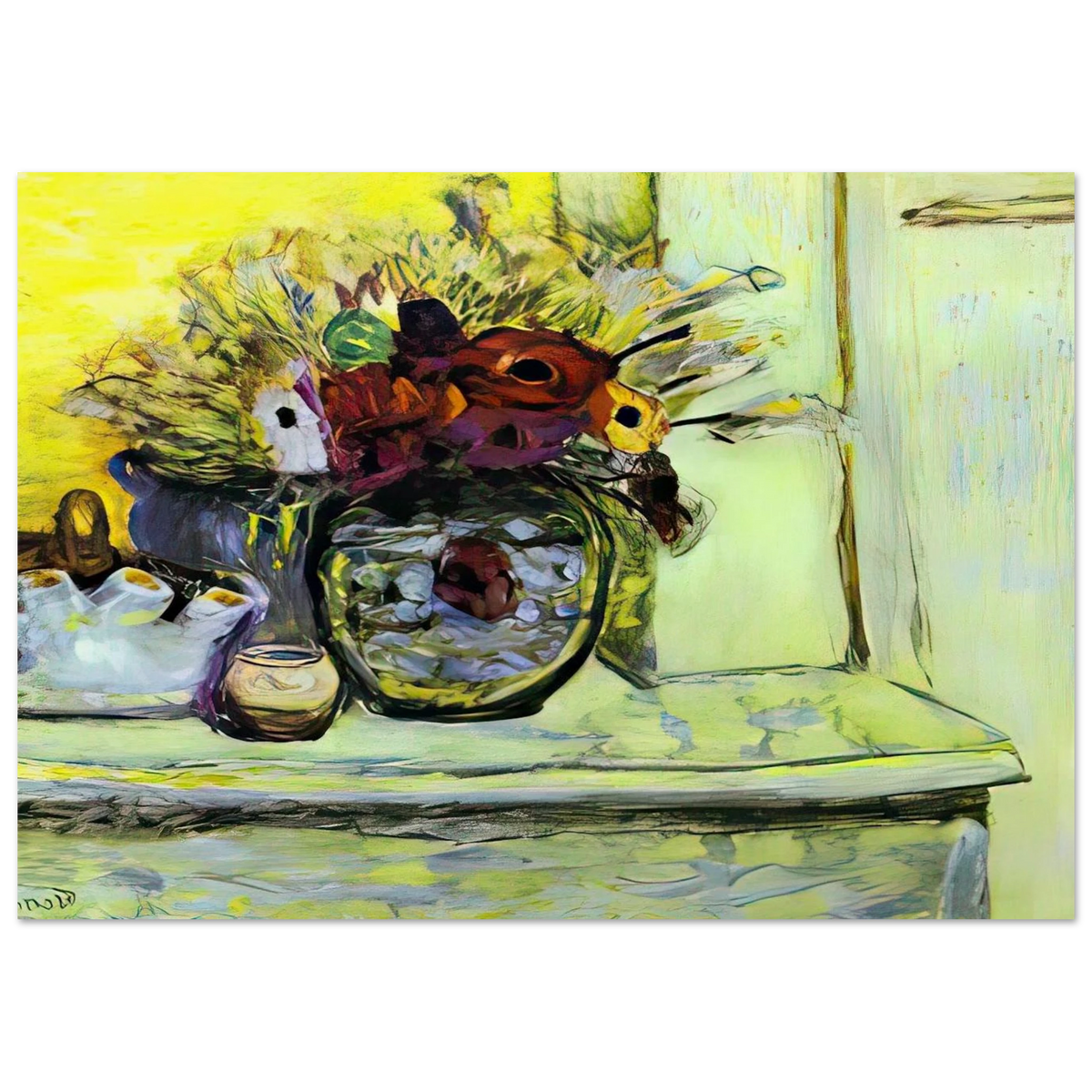 Vase with Anemonies and Empty Vase Poster | Pierre Bonnard Poster | Pierre Bonnard Shop