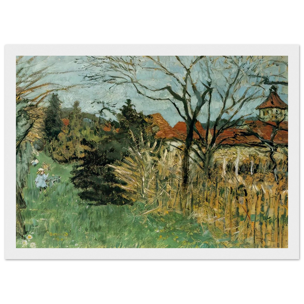 Girl with a Dog in the Park at Grand Lemps (also known as Dauphine) Framed Poster | Pierre Bonnard Framed Prints Wall Art | Pierre Bonnard Shop