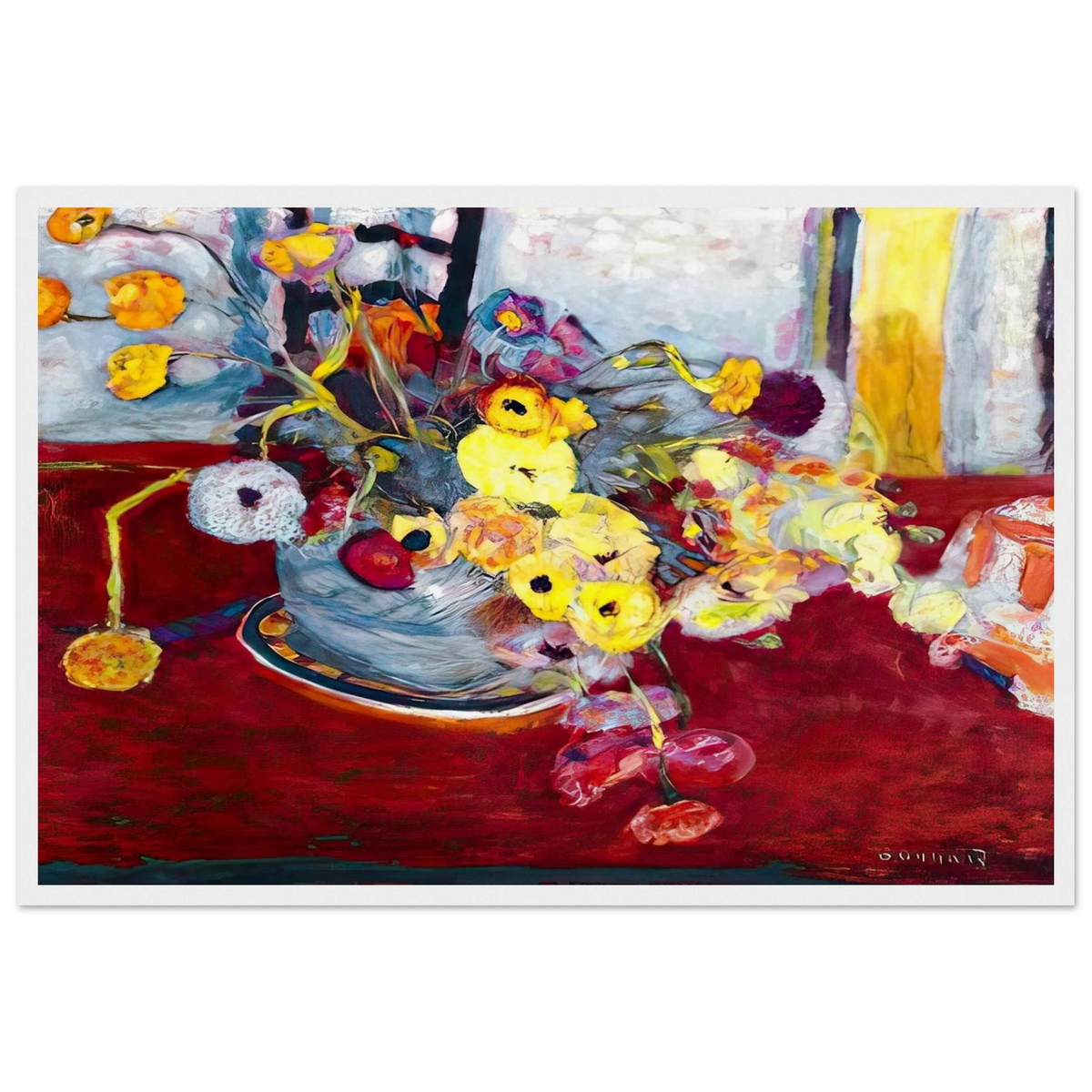 Flowers on a Red Carpet Framed Poster | Pierre Bonnard Framed Prints Wall Art | Pierre Bonnard Shop