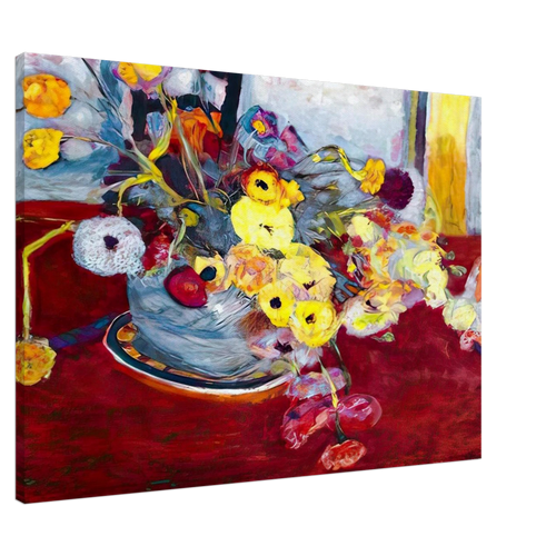 Flowers on a Red Carpet Canvas | Pierre Bonnard Canvas | Pierre Bonnard Shop