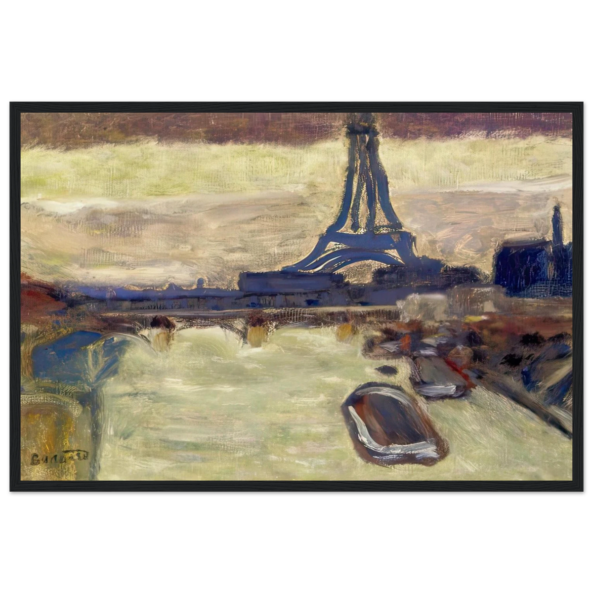 Eiffel Tower and The Seine Framed Poster | Pierre Bonnard Framed Prints Wall Art | Pierre Bonnard Shop