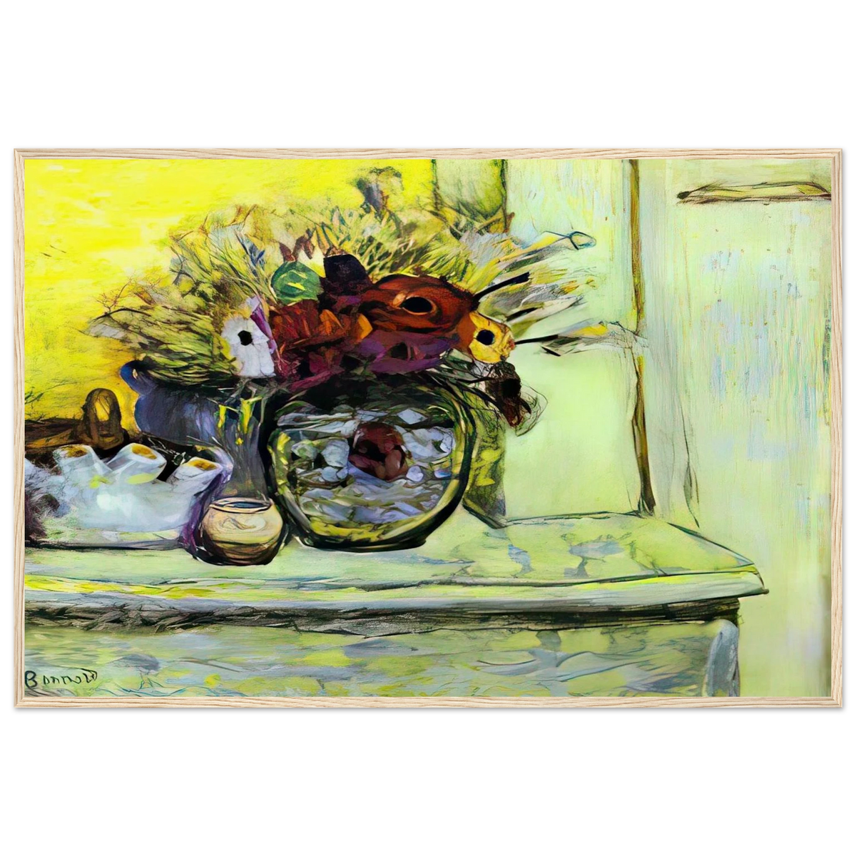 Vase with Anemonies and Empty Vase Framed Poster | Pierre Bonnard Framed Prints Wall Art | Pierre Bonnard Shop