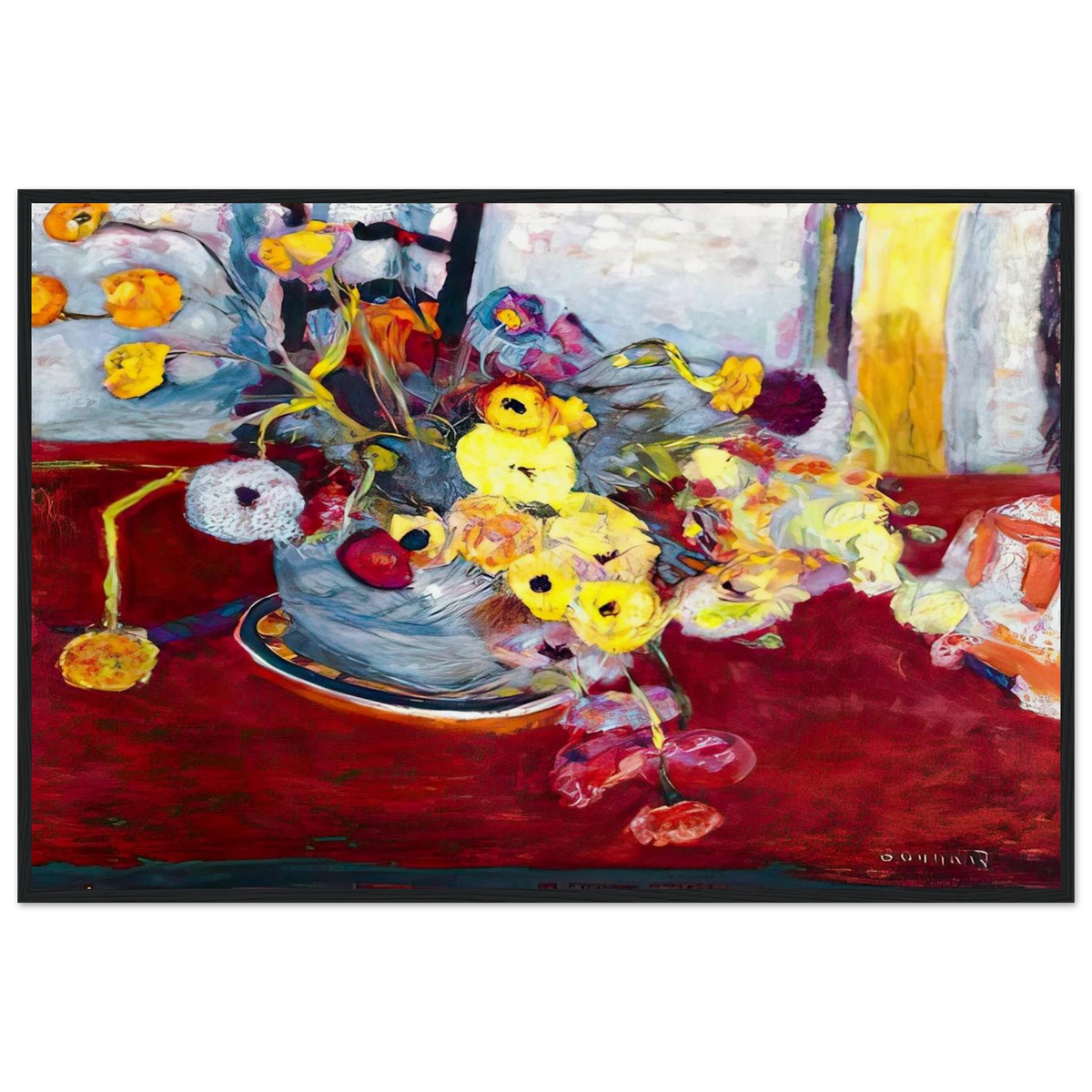 Flowers on a Red Carpet Framed Poster | Pierre Bonnard Framed Prints Wall Art | Pierre Bonnard Shop