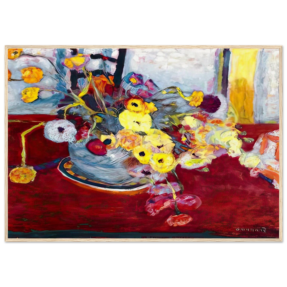 Flowers on a Red Carpet Framed Poster | Pierre Bonnard Framed Prints Wall Art | Pierre Bonnard Shop