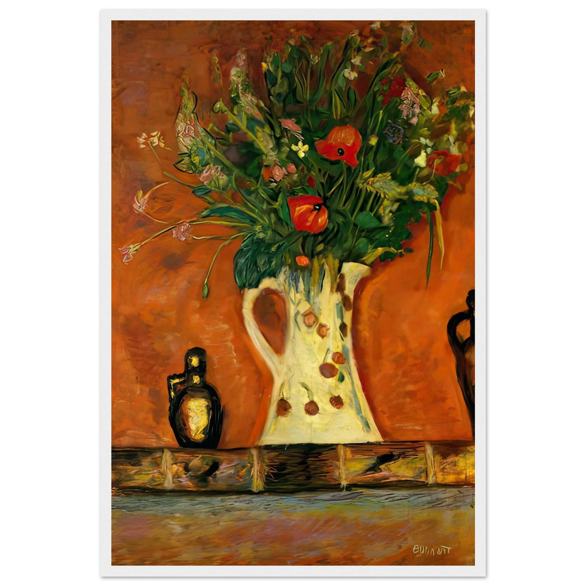 Flowers on a Mantlepiece Framed Poster | Pierre Bonnard Framed Prints Wall Art | Pierre Bonnard Shop