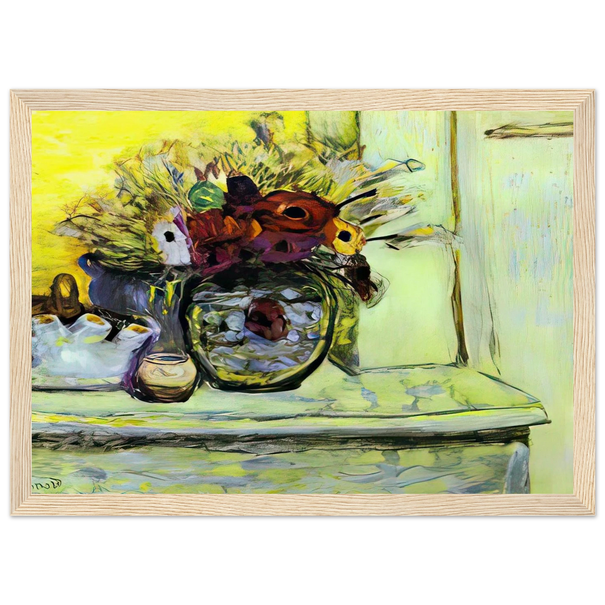 Vase with Anemonies and Empty Vase Framed Poster | Pierre Bonnard Framed Prints Wall Art | Pierre Bonnard Shop