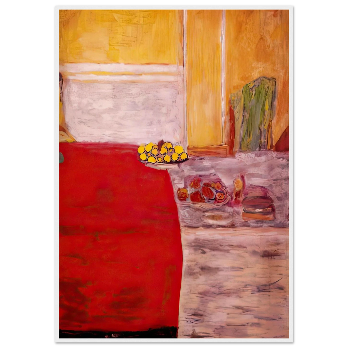 Fruit on the red carpet Framed Poster | Pierre Bonnard Framed Prints Wall Art | Pierre Bonnard Shop