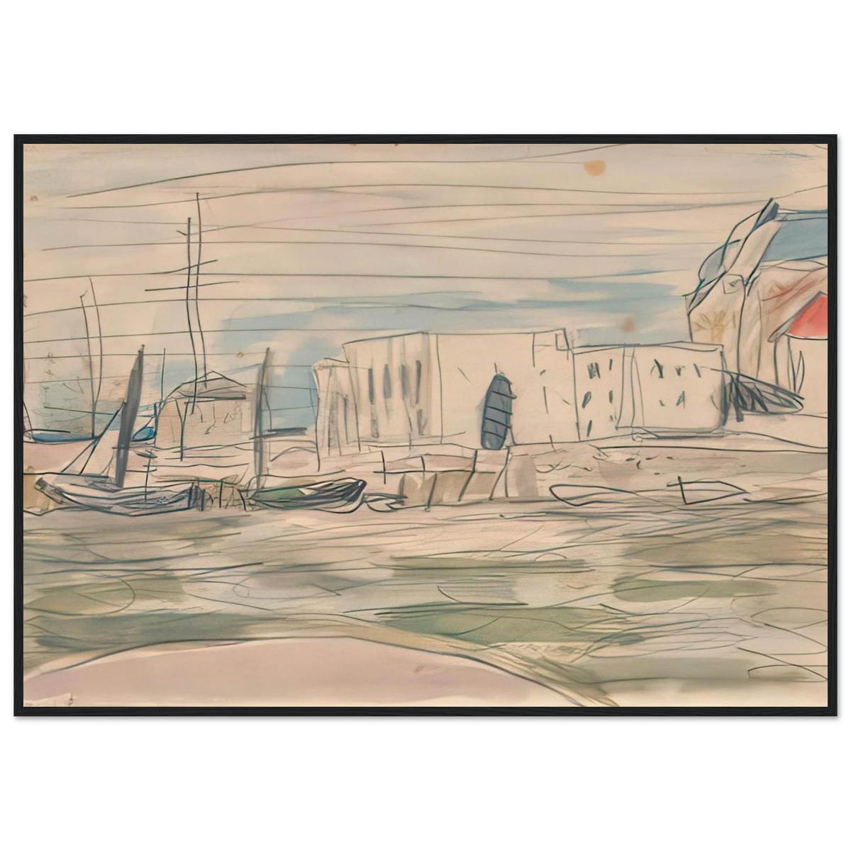 The Docks at Deauville Framed Poster | Pierre Bonnard Framed Prints Wall Art | Pierre Bonnard Shop