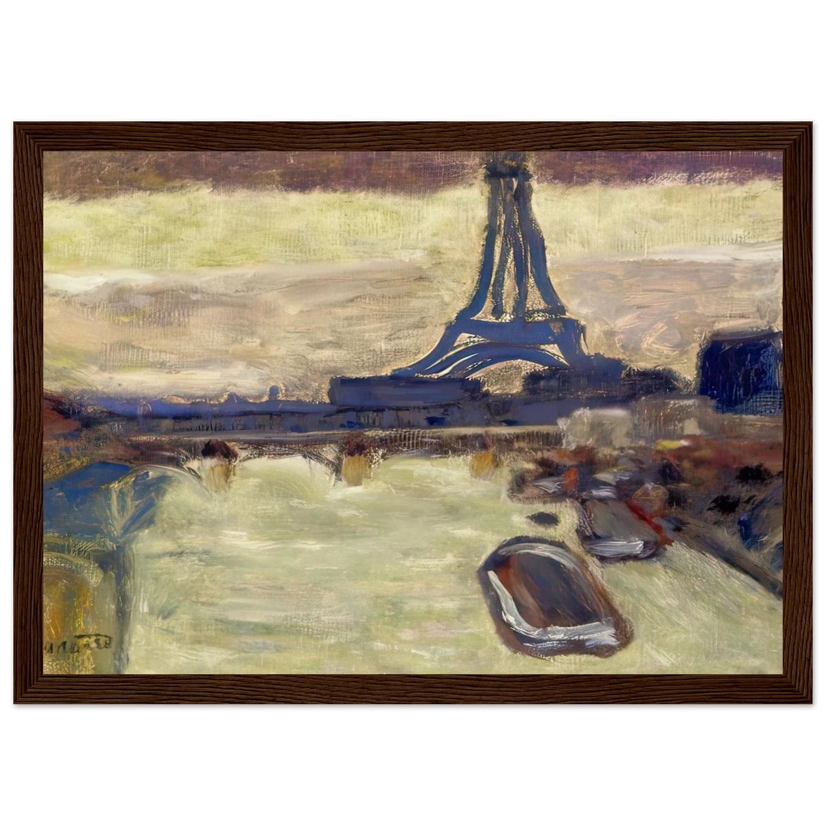 Eiffel Tower and The Seine Framed Poster | Pierre Bonnard Framed Prints Wall Art | Pierre Bonnard Shop