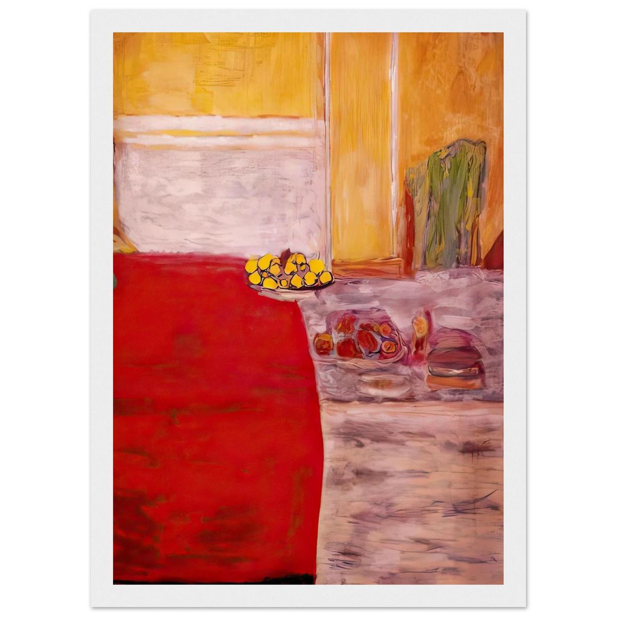 Fruit on the red carpet Framed Poster | Pierre Bonnard Framed Prints Wall Art | Pierre Bonnard Shop