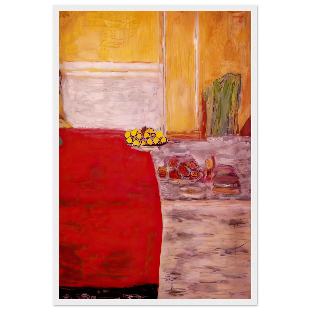 Fruit on the red carpet Framed Poster | Pierre Bonnard Framed Prints Wall Art | Pierre Bonnard Shop