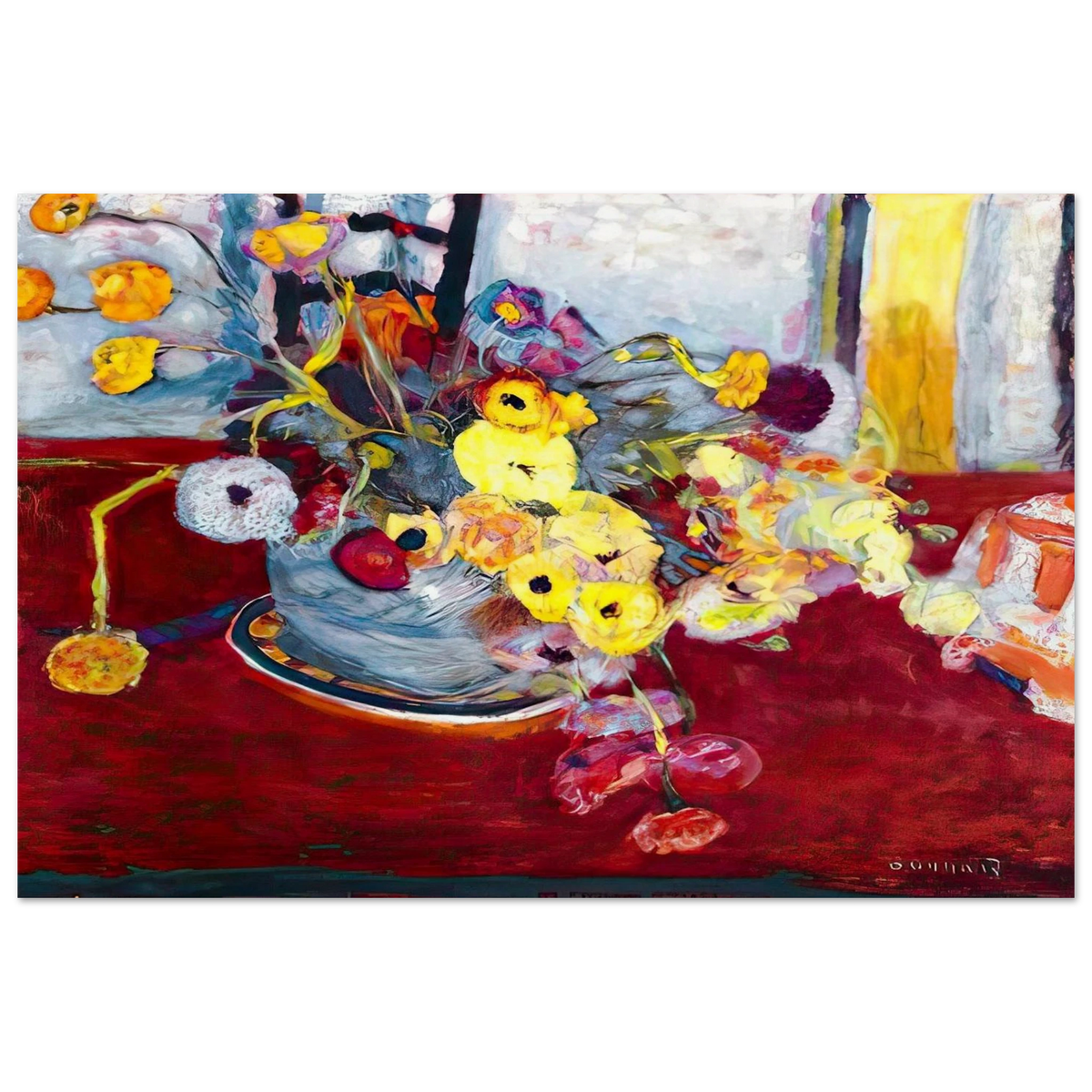 Flowers on a Red Carpet Poster | Pierre Bonnard Poster | Pierre Bonnard Shop