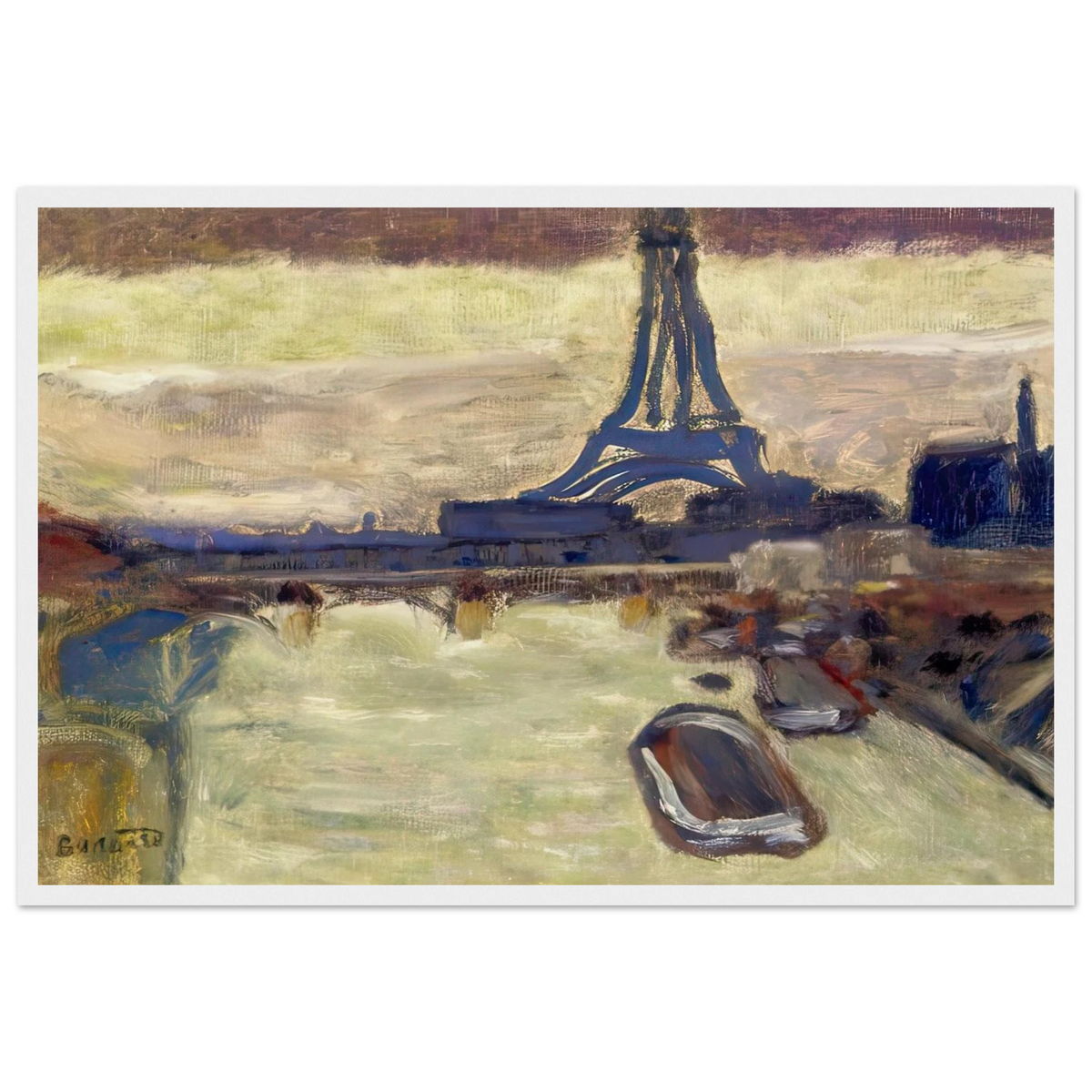 Eiffel Tower and The Seine Framed Poster | Pierre Bonnard Framed Prints Wall Art | Pierre Bonnard Shop