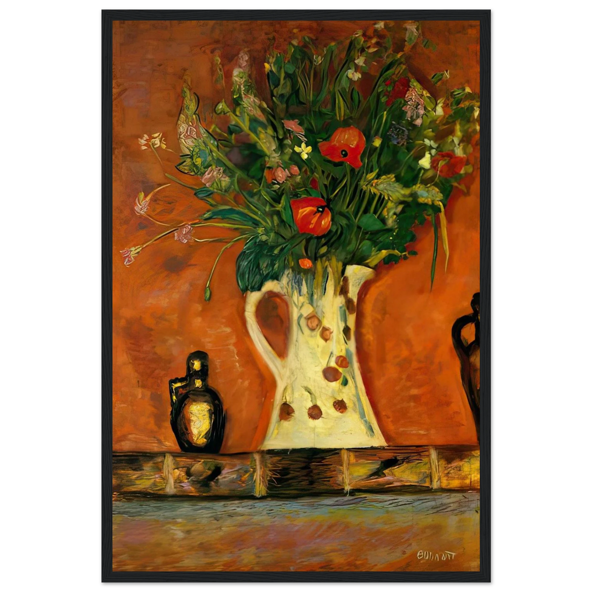 Flowers on a Mantlepiece Framed Poster | Pierre Bonnard Framed Prints Wall Art | Pierre Bonnard Shop