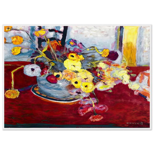 Flowers on a Red Carpet Framed Poster | Pierre Bonnard Framed Prints Wall Art | Pierre Bonnard Shop
