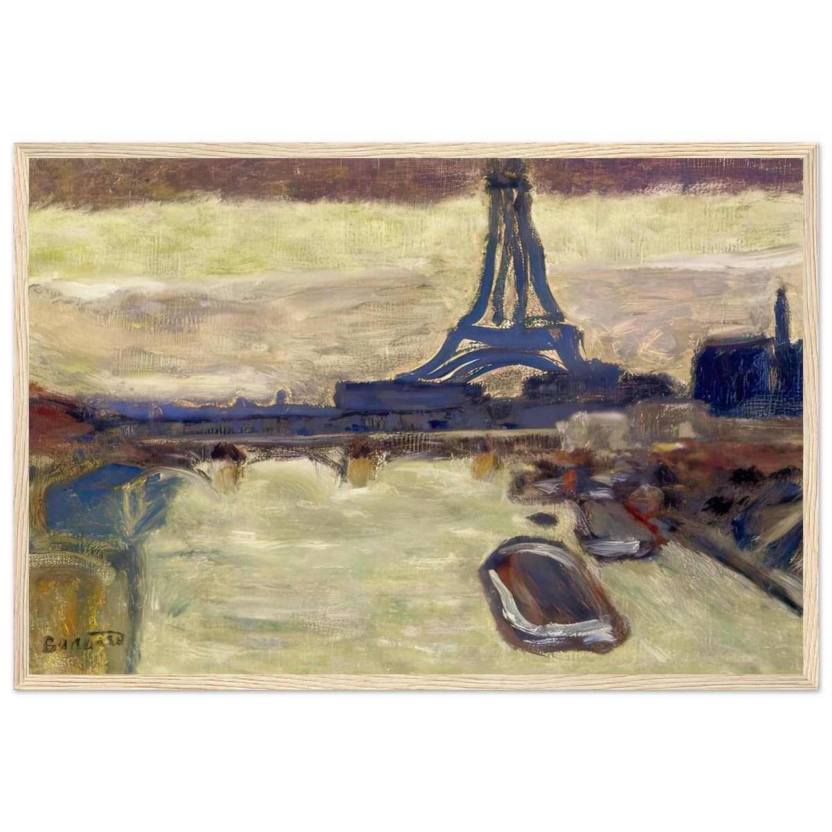 Eiffel Tower and The Seine Framed Poster | Pierre Bonnard Framed Prints Wall Art | Pierre Bonnard Shop