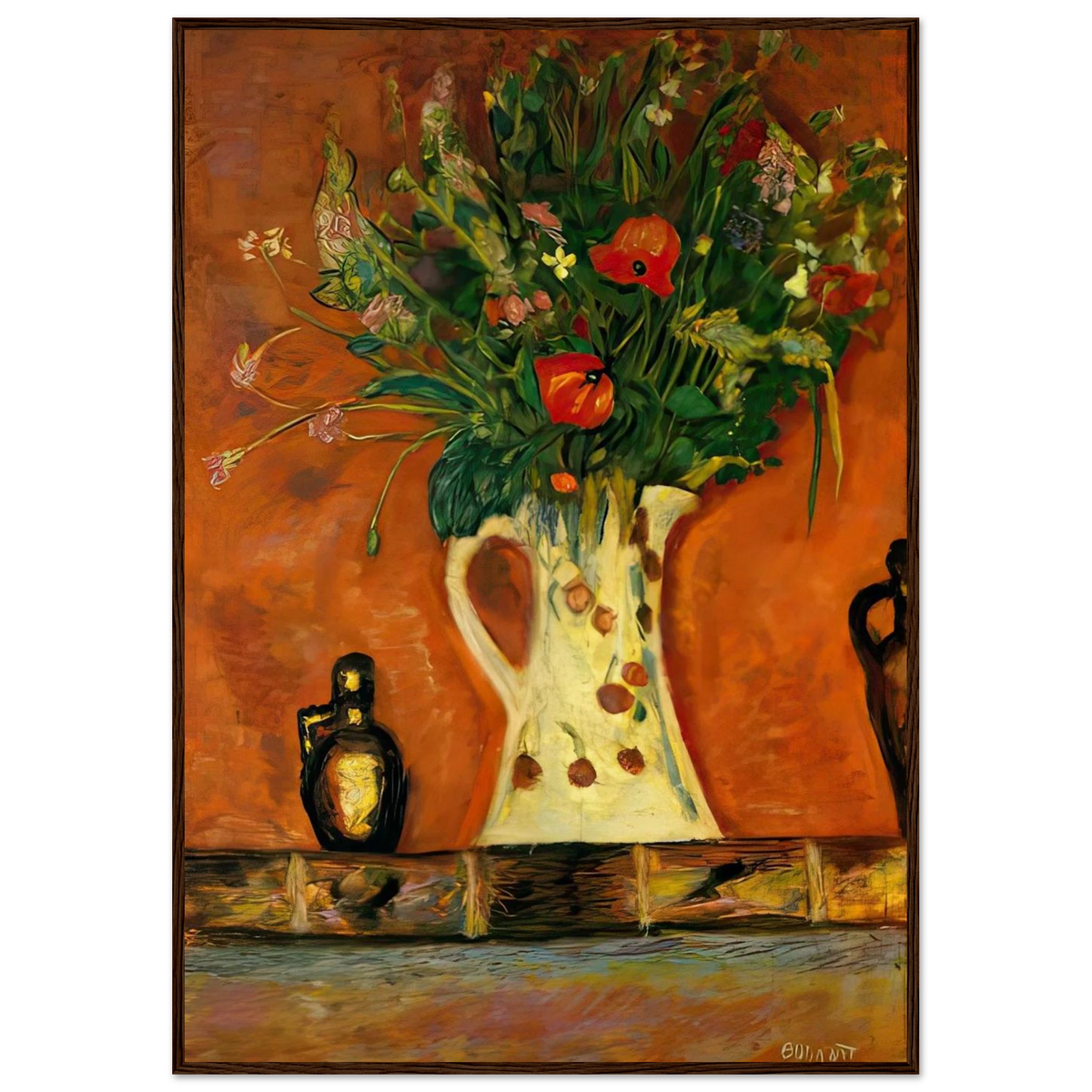 Flowers on a Mantlepiece Framed Poster | Pierre Bonnard Framed Prints Wall Art | Pierre Bonnard Shop