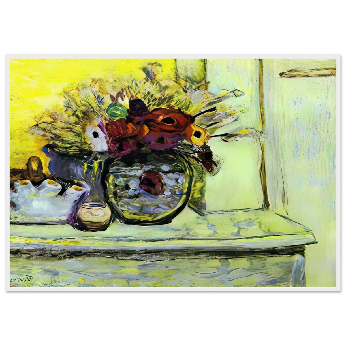 Vase with Anemonies and Empty Vase Framed Poster | Pierre Bonnard Framed Prints Wall Art | Pierre Bonnard Shop