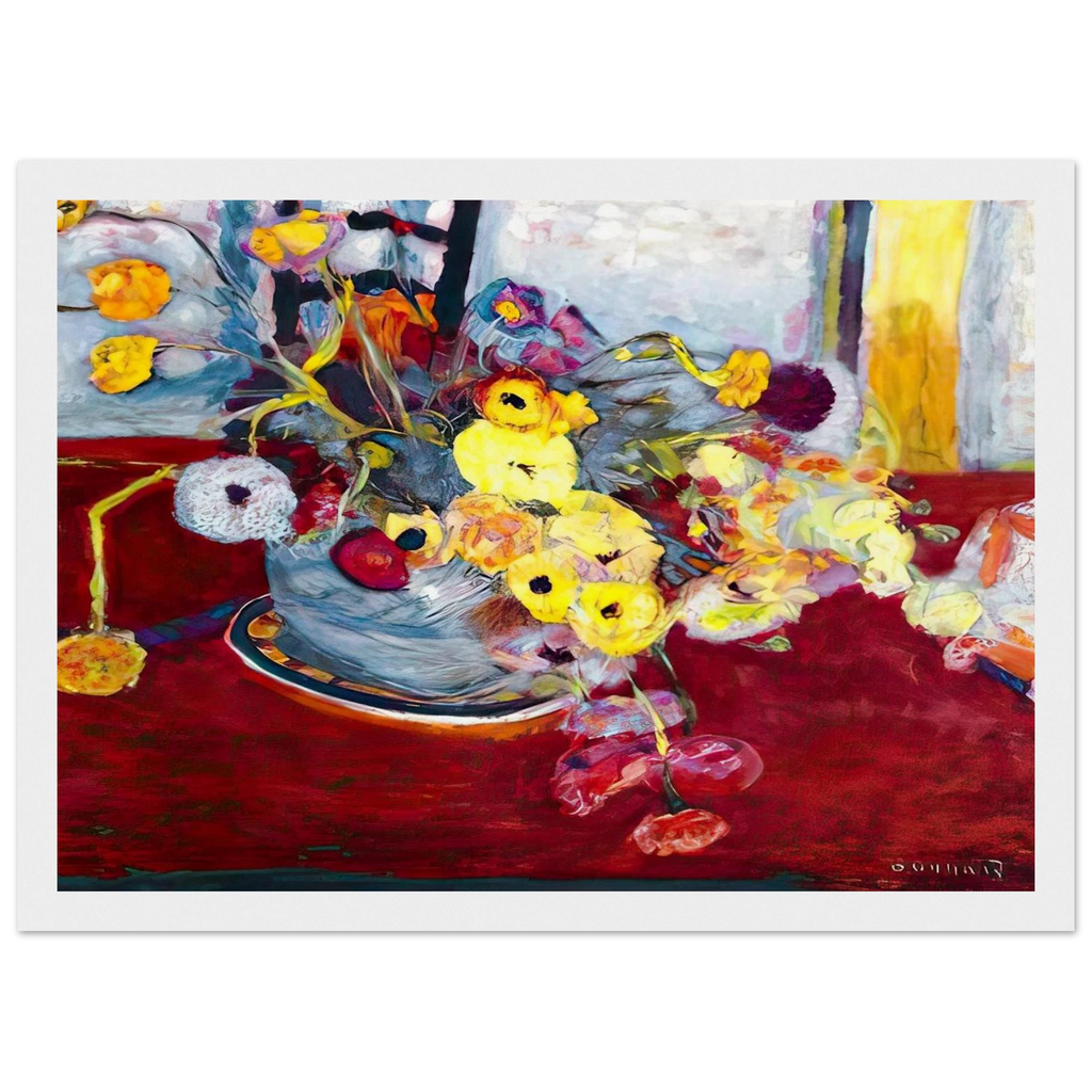 Flowers on a Red Carpet Framed Poster | Pierre Bonnard Framed Prints Wall Art | Pierre Bonnard Shop
