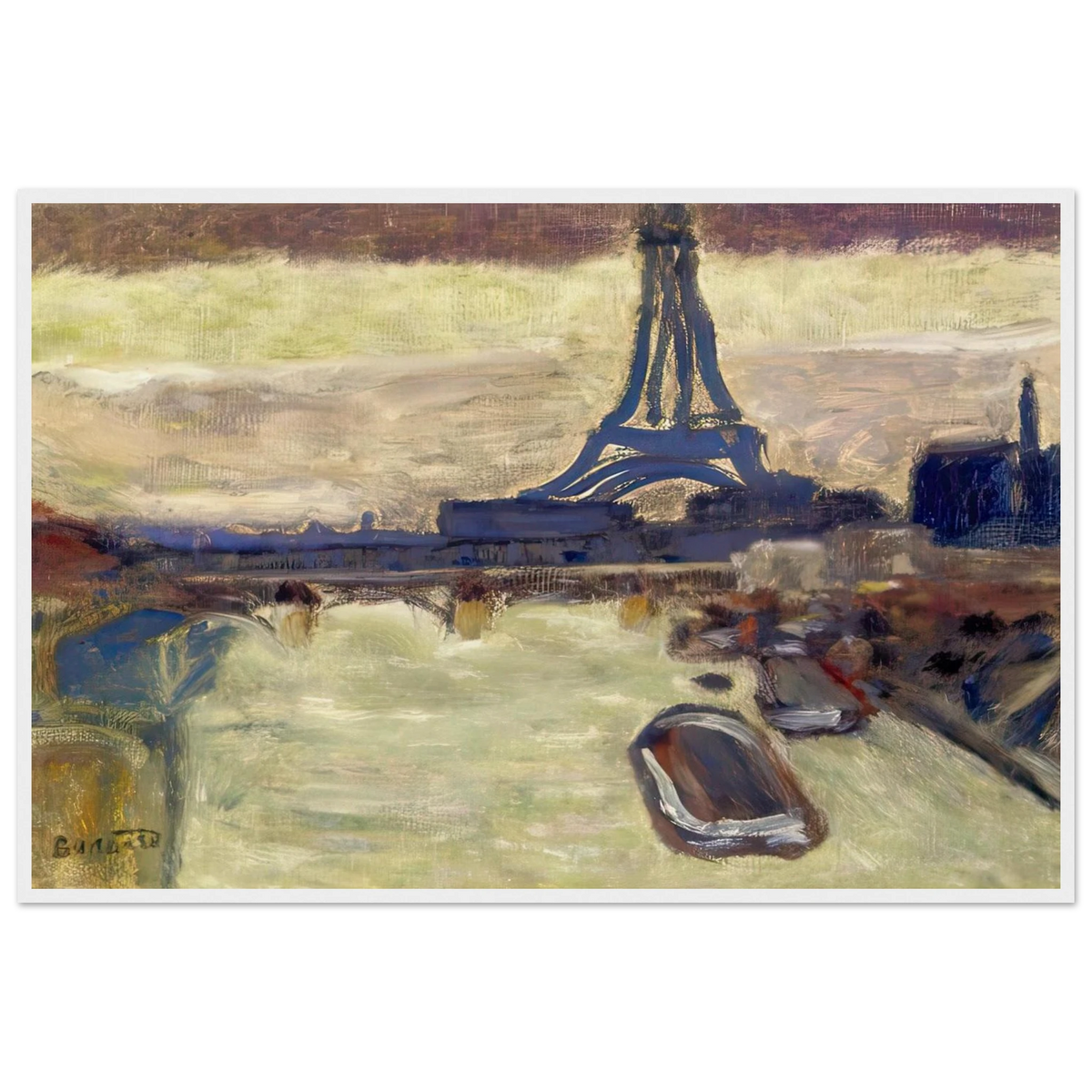 Eiffel Tower and The Seine Framed Poster | Pierre Bonnard Framed Prints Wall Art | Pierre Bonnard Shop
