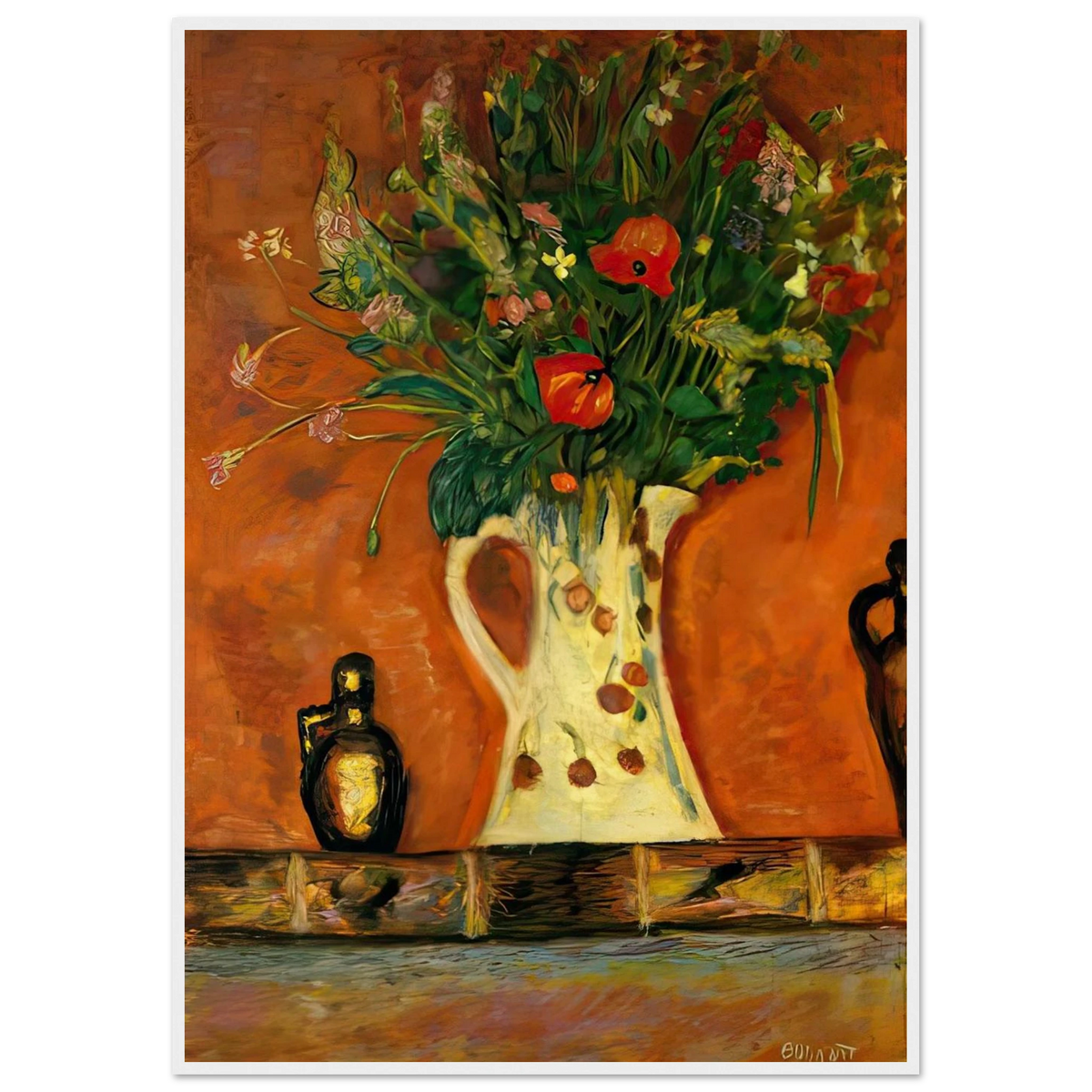 Flowers on a Mantlepiece Framed Poster | Pierre Bonnard Framed Prints Wall Art | Pierre Bonnard Shop