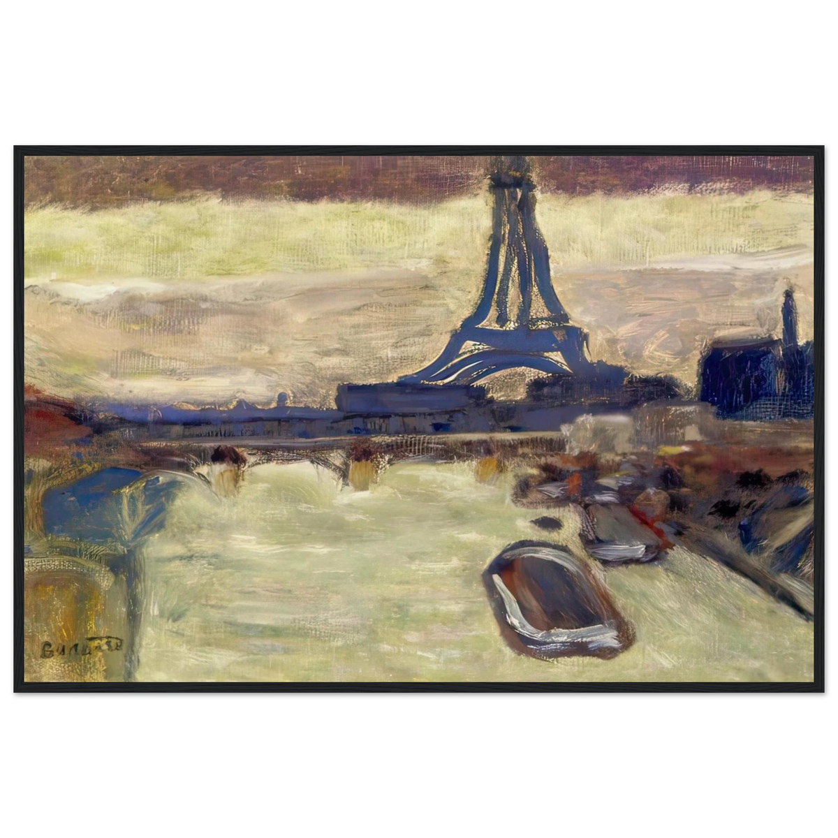Eiffel Tower and The Seine Framed Poster | Pierre Bonnard Framed Prints Wall Art | Pierre Bonnard Shop