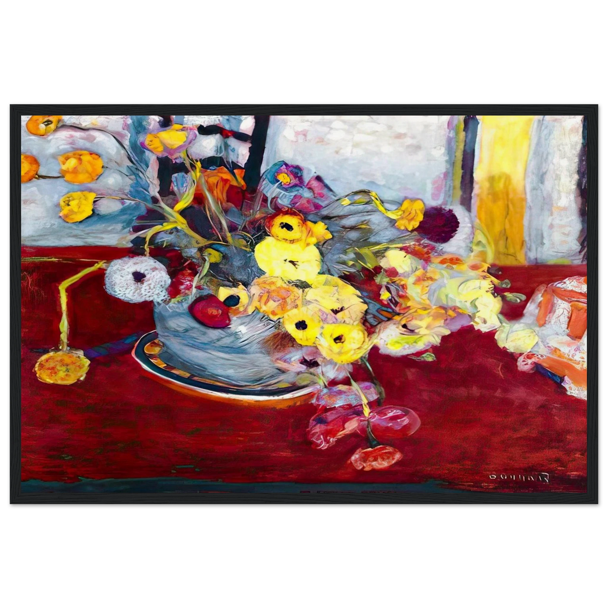 Flowers on a Red Carpet Framed Poster | Pierre Bonnard Framed Prints Wall Art | Pierre Bonnard Shop