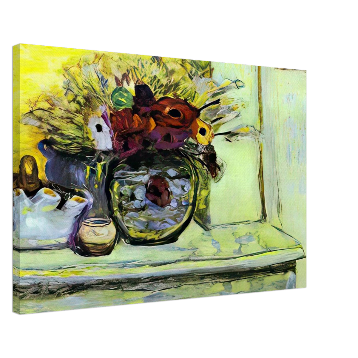 Vase with Anemonies and Empty Vase Canvas | Pierre Bonnard Canvas | Pierre Bonnard Shop