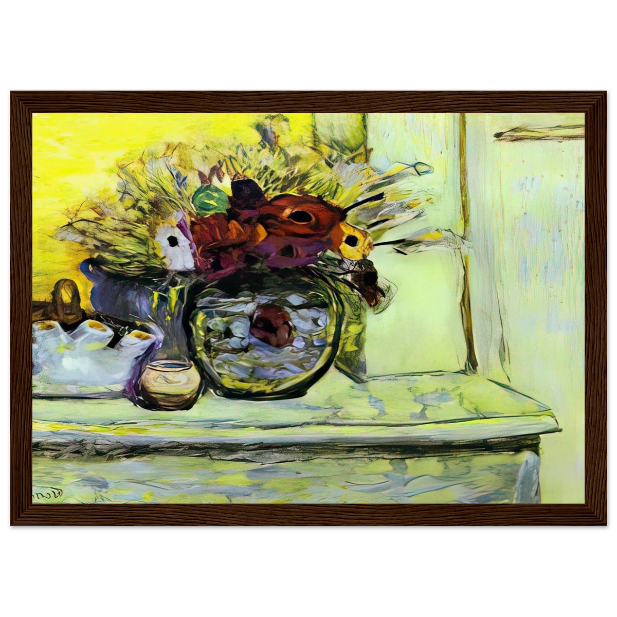 Vase with Anemonies and Empty Vase Framed Poster | Pierre Bonnard Framed Prints Wall Art | Pierre Bonnard Shop