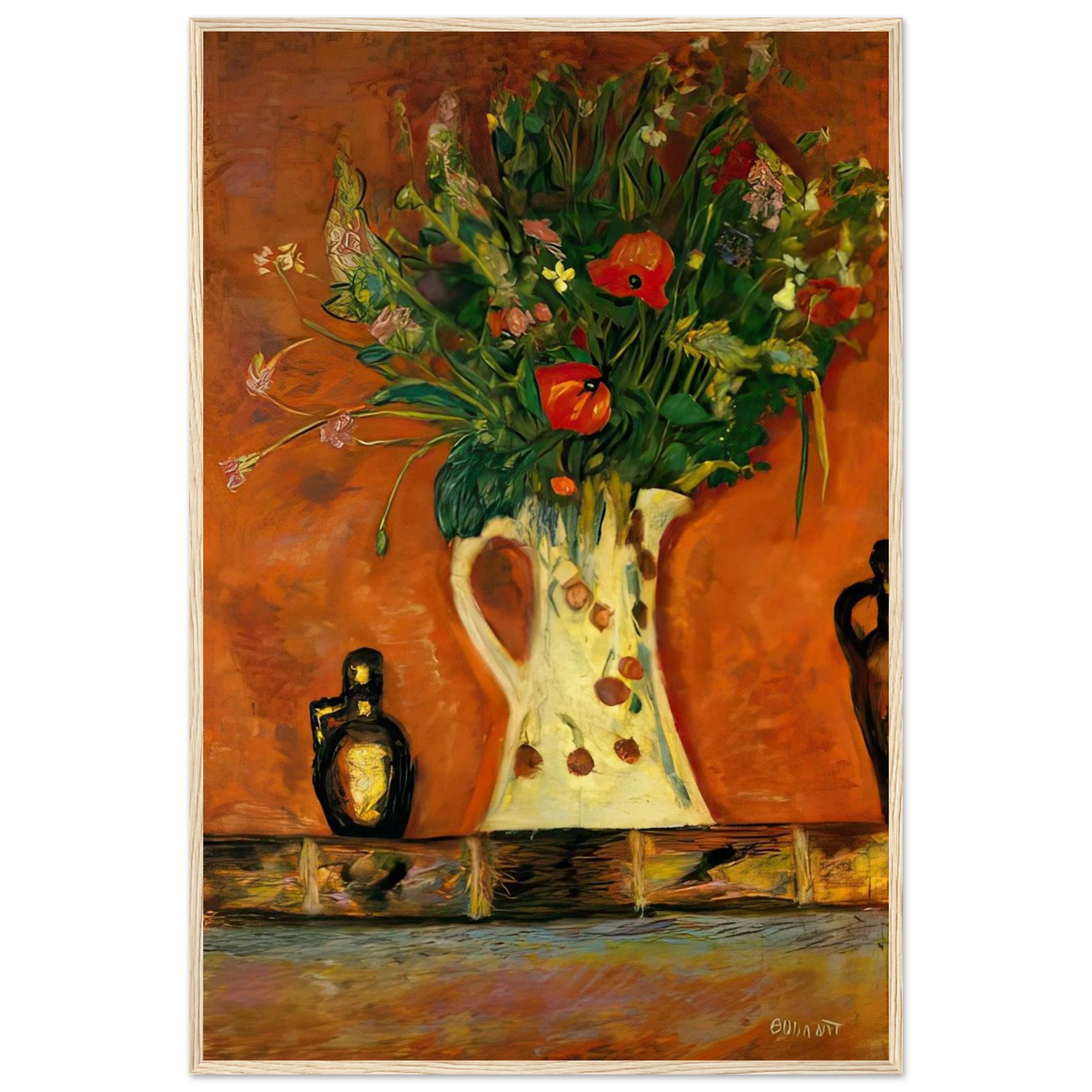 Flowers on a Mantlepiece Framed Poster | Pierre Bonnard Framed Prints Wall Art | Pierre Bonnard Shop