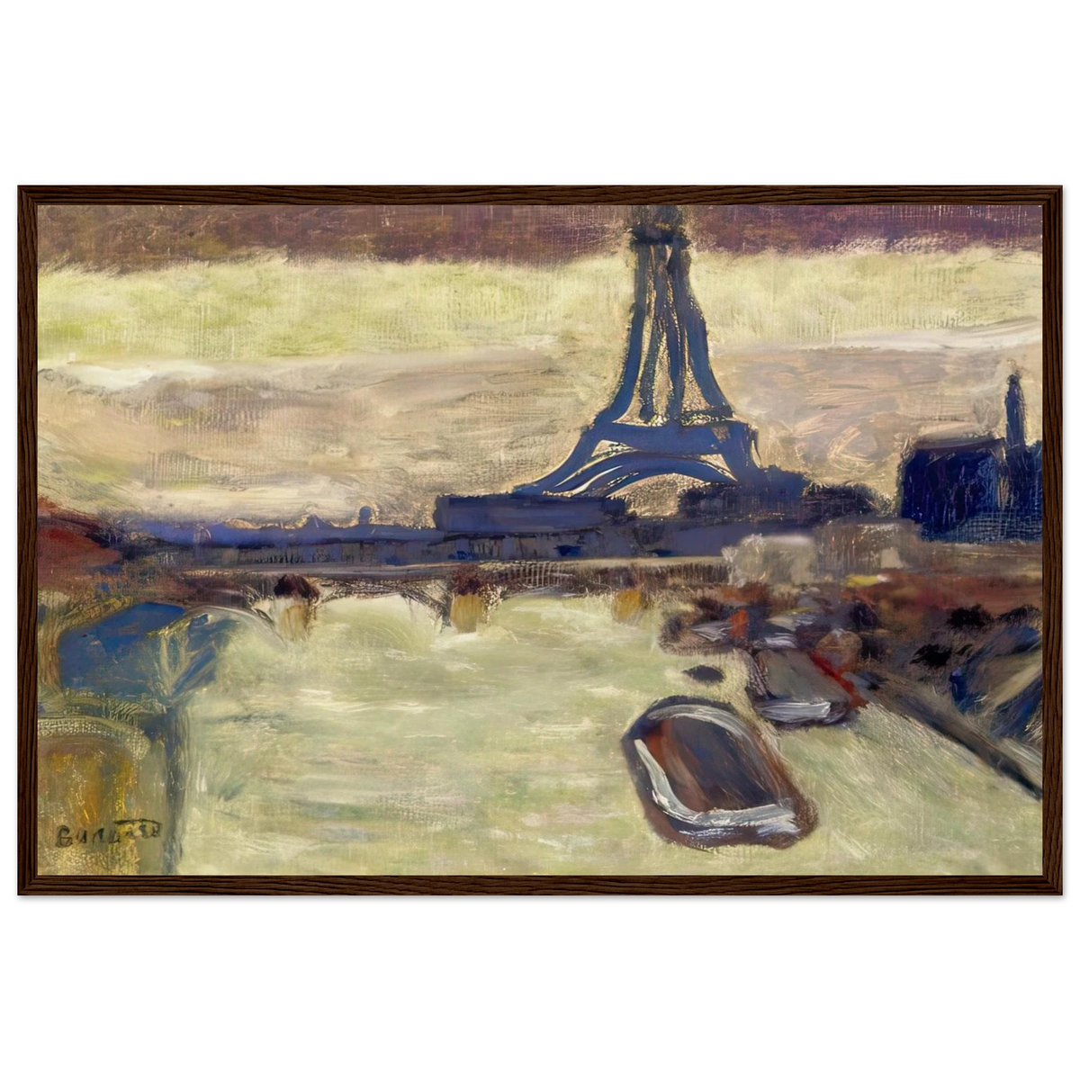 Eiffel Tower and The Seine Framed Poster | Pierre Bonnard Framed Prints Wall Art | Pierre Bonnard Shop